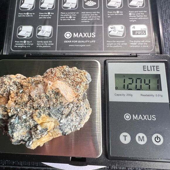 Natural Yellow Tourmaline Specimen with Mica Flake Mineral - Picture 14 of 14